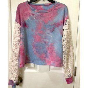 Cottage core Shein top size M tie dye with eyelet sleeves great condition